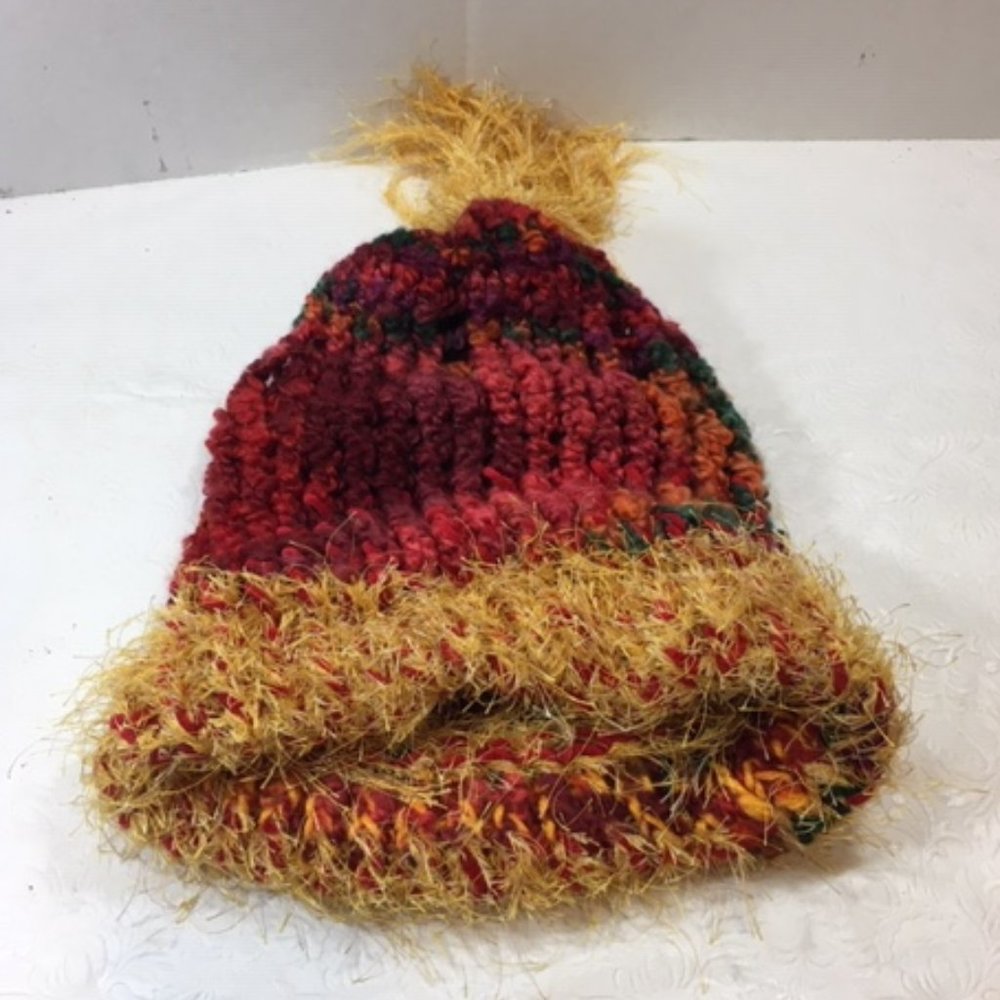 Multi-Colored Hand Crocheted Winter Hat - image 4